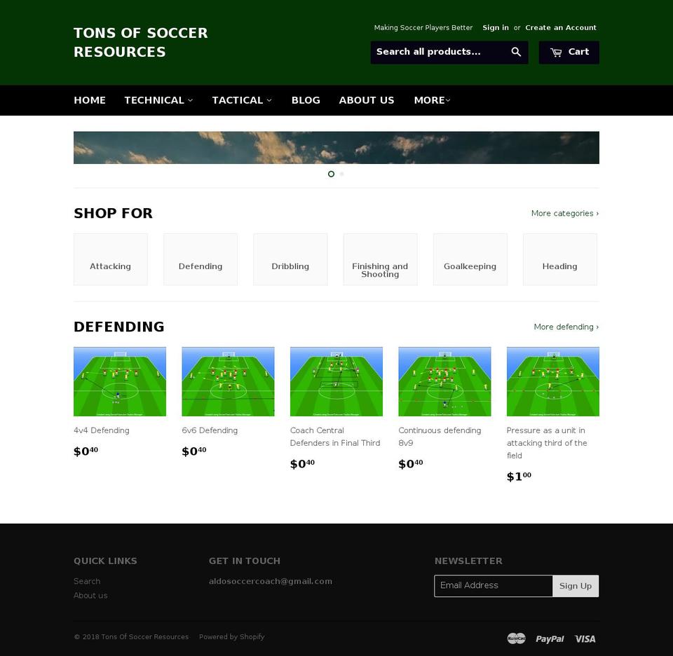 topsoccerdrillsessentials.com — Shopify storefront screenshot