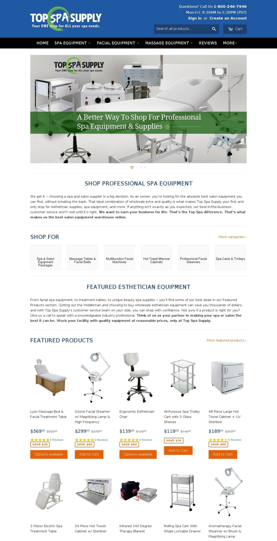 topspa.supplies shopify website screenshot