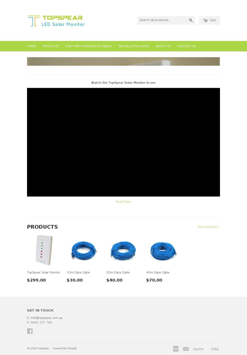 topspear.com.au shopify website screenshot