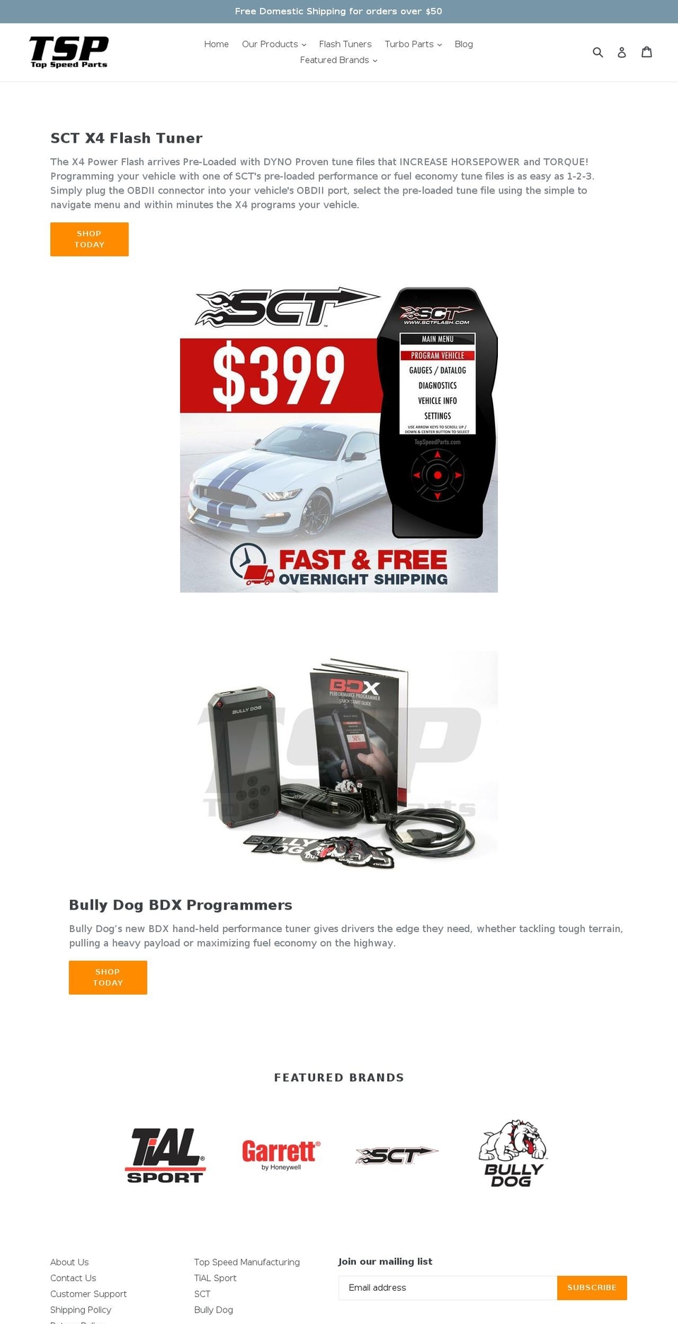 topspeedparts.com shopify website screenshot