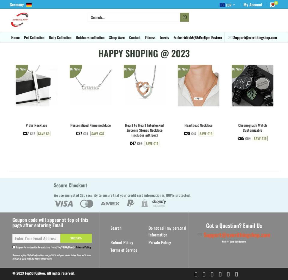 topsshopnow.com shopify website screenshot