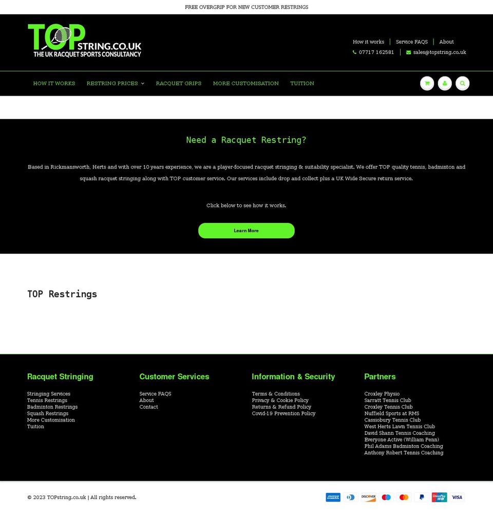 topstring.co.uk shopify website screenshot