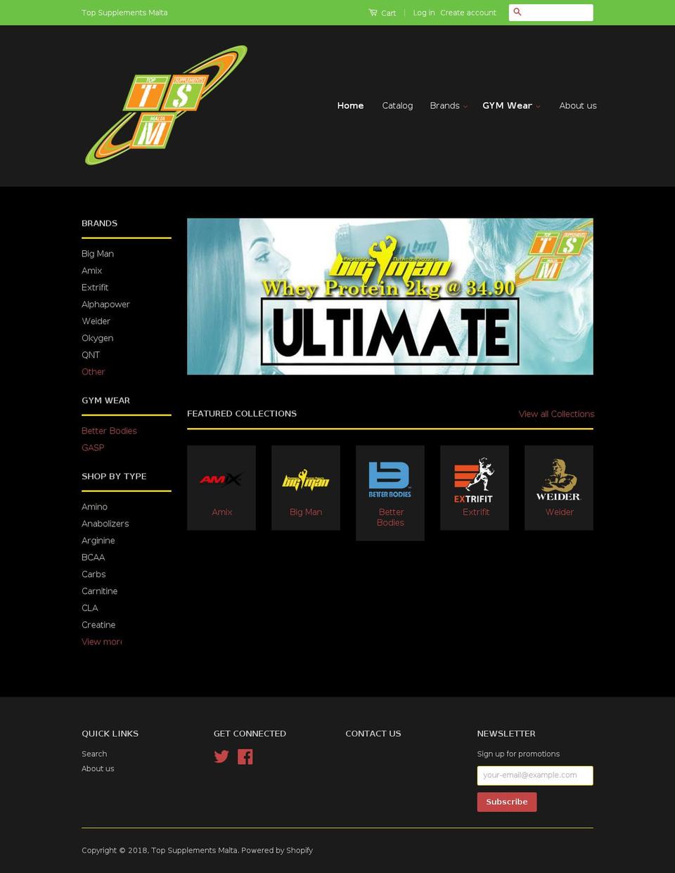 topsupplementsmalta.com shopify website screenshot