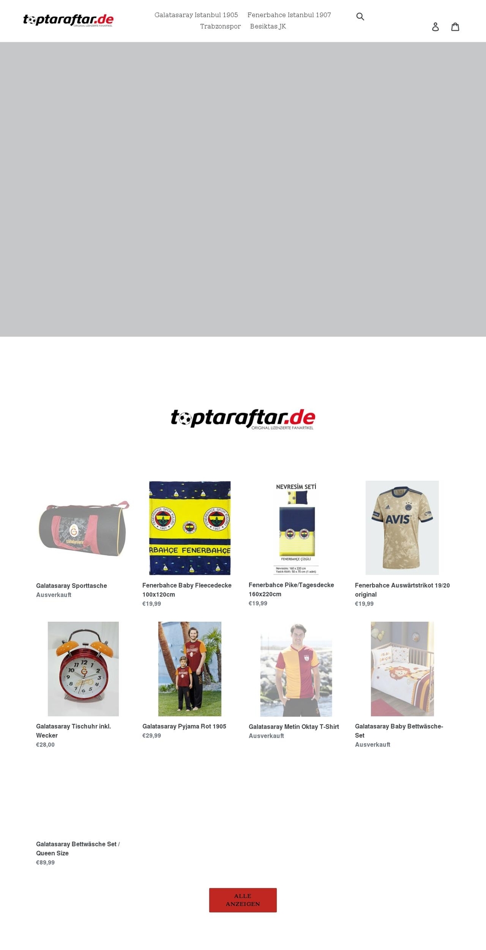 toptaraftar.de shopify website screenshot