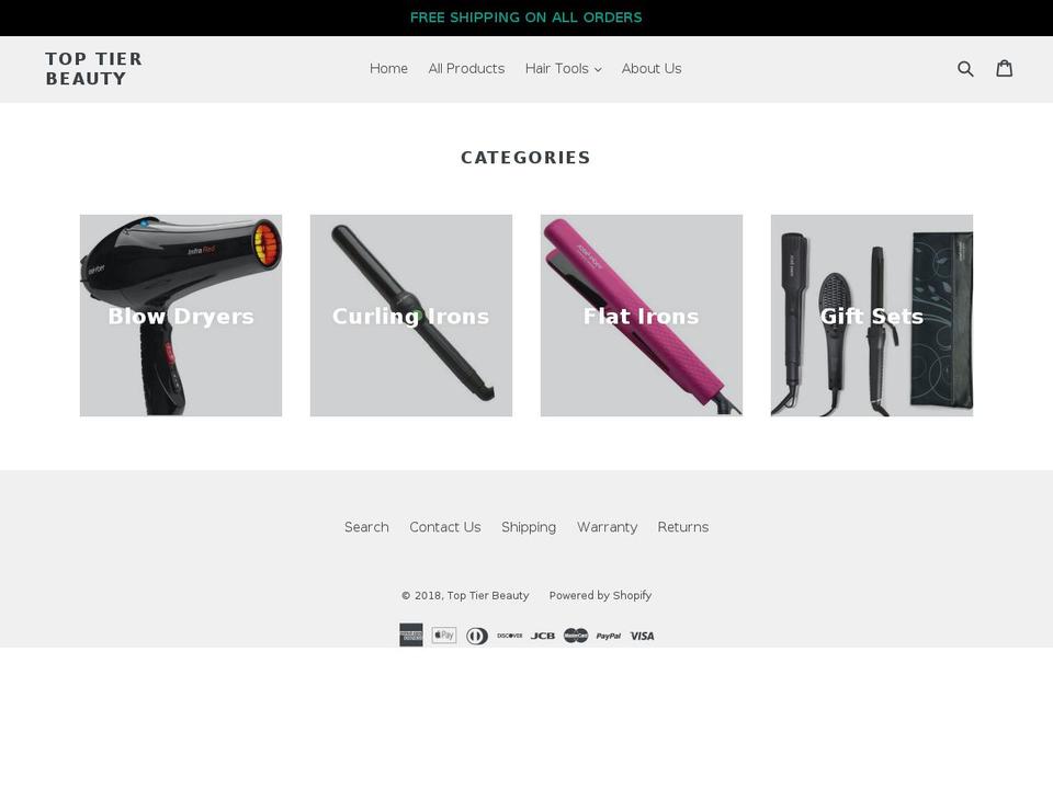 toptierbeauty.com — Shopify storefront screenshot