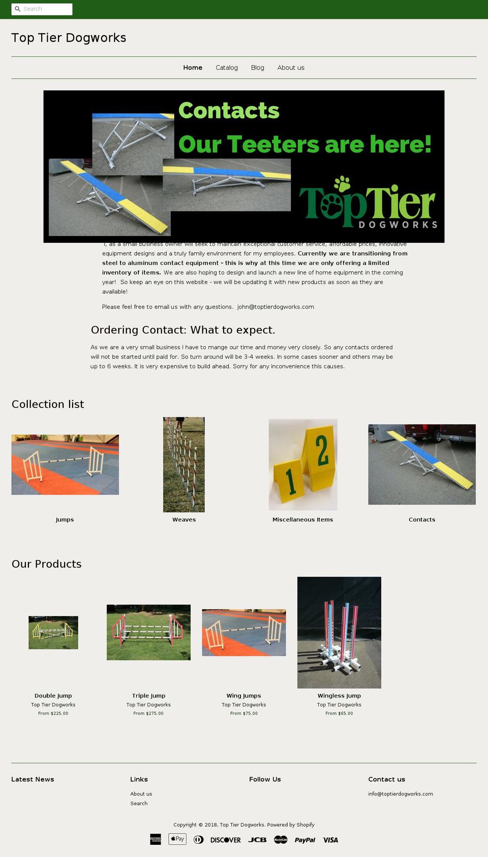 toptierdogworks.org shopify website screenshot