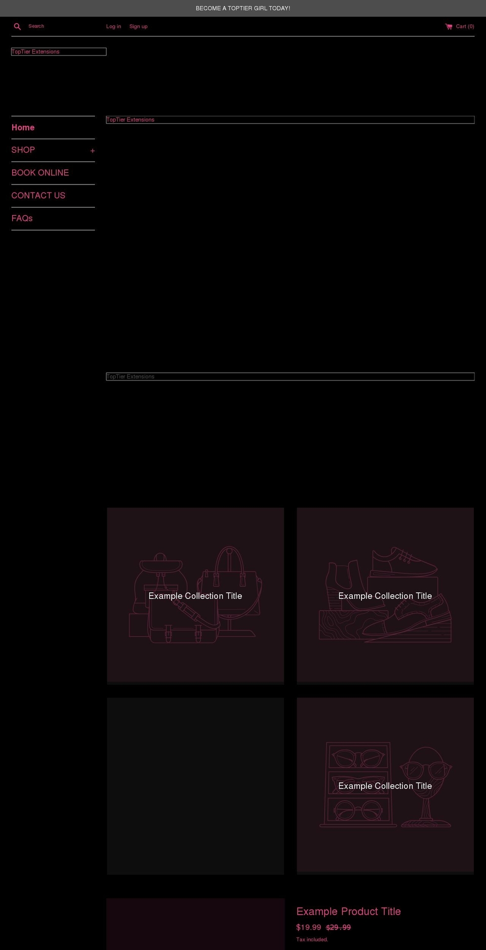 toptierextension.com shopify website screenshot