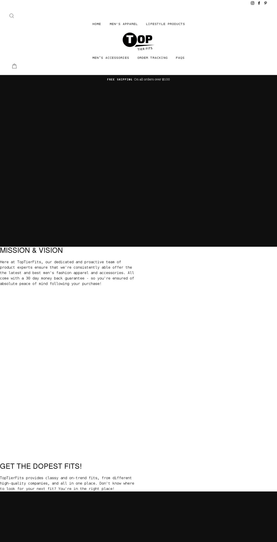 toptierfits.com shopify website screenshot