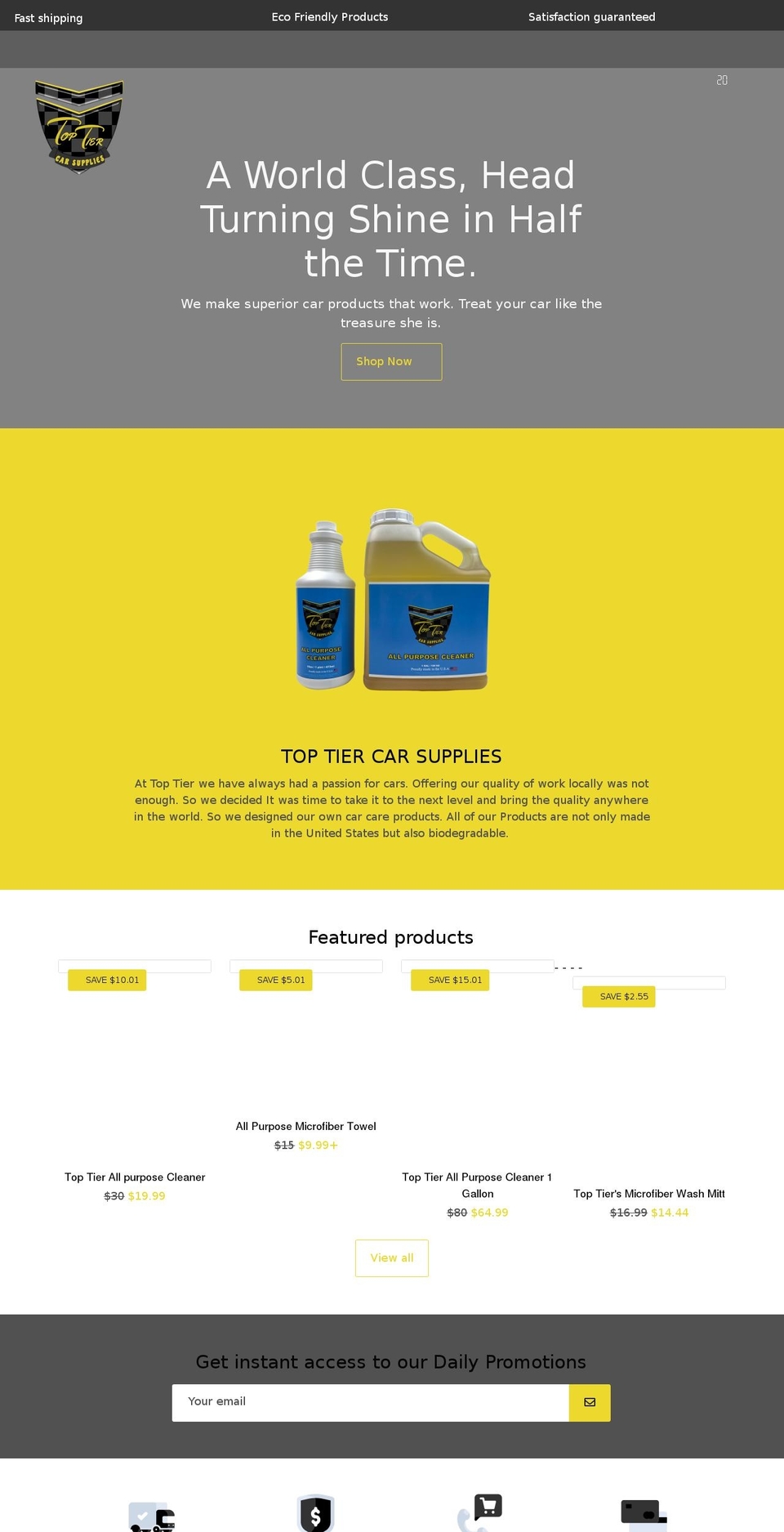toptiersupplies.com shopify website screenshot
