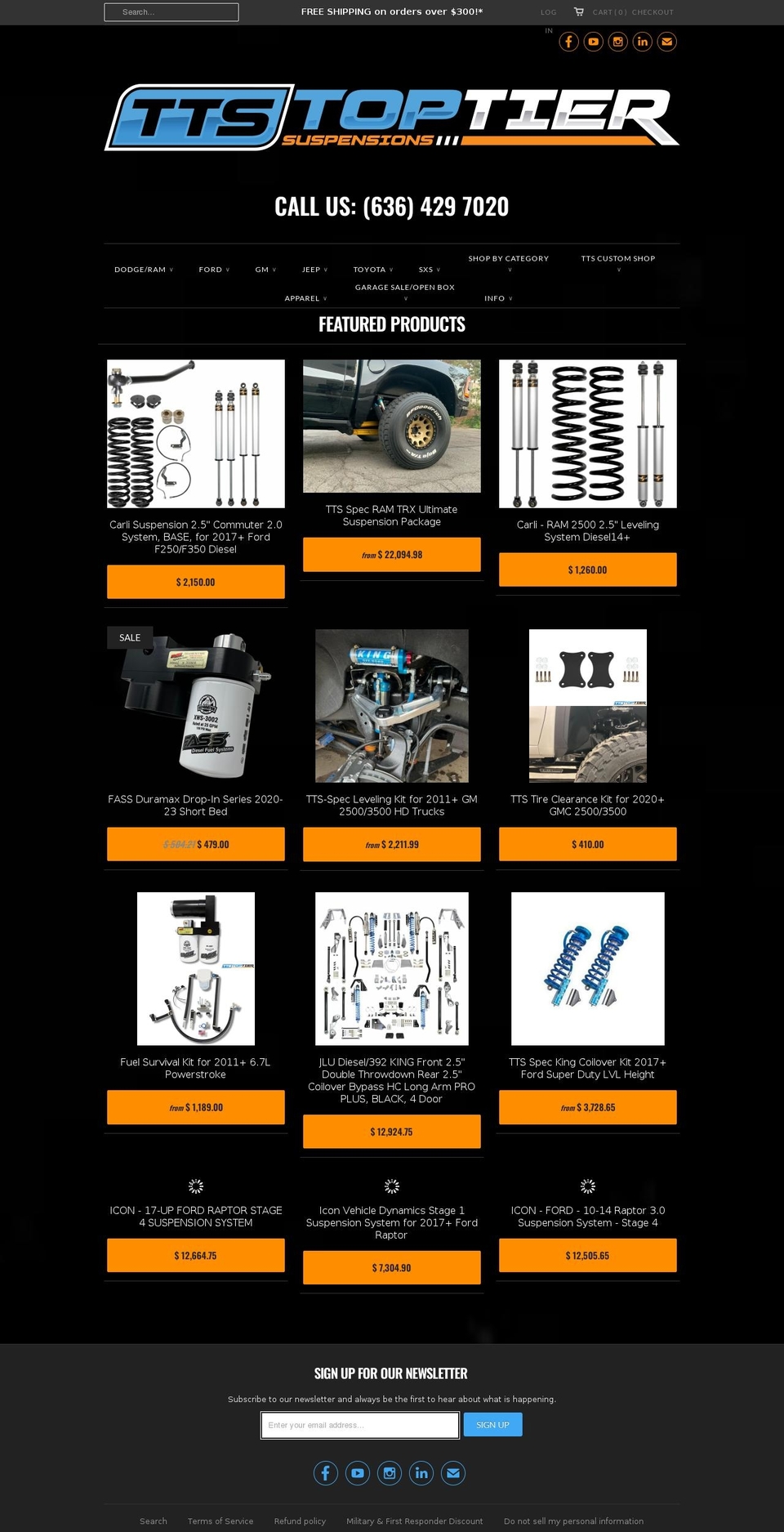 toptiersuspensions.com shopify website screenshot