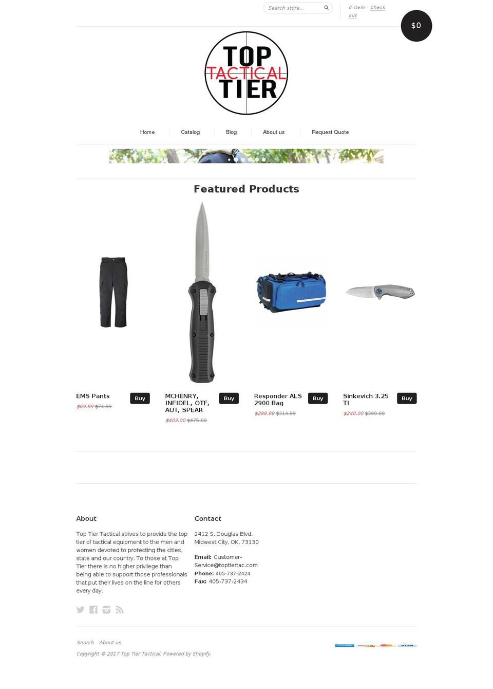toptiertac.com shopify website screenshot