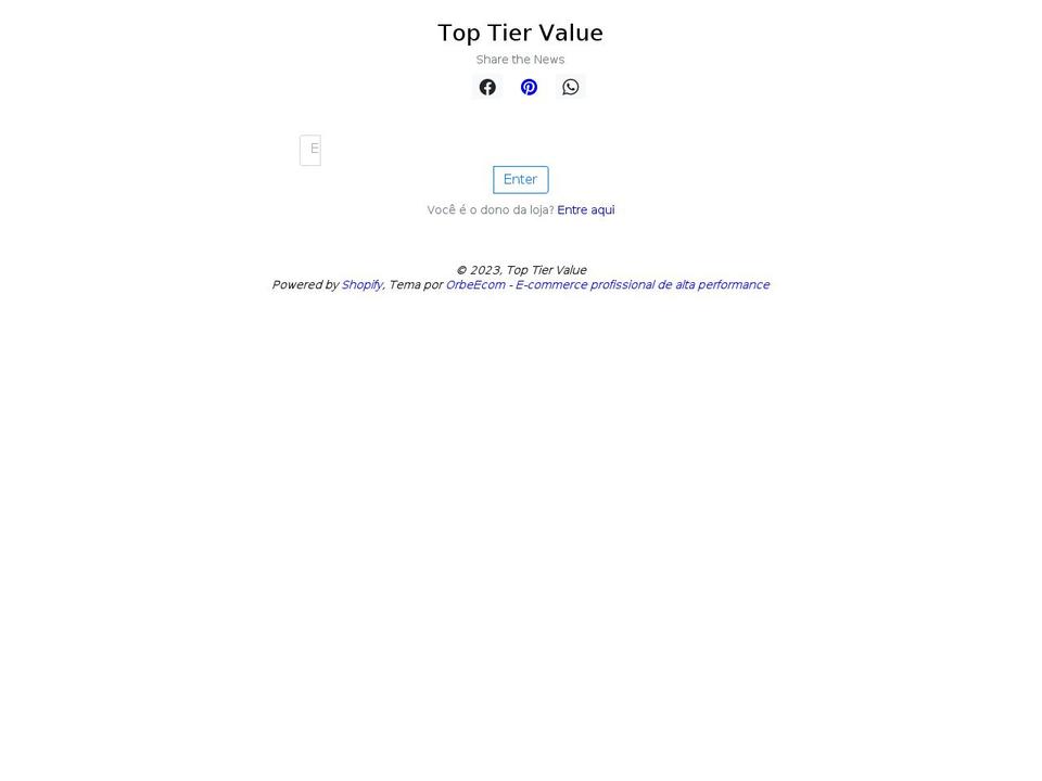 toptiervalue.com shopify website screenshot