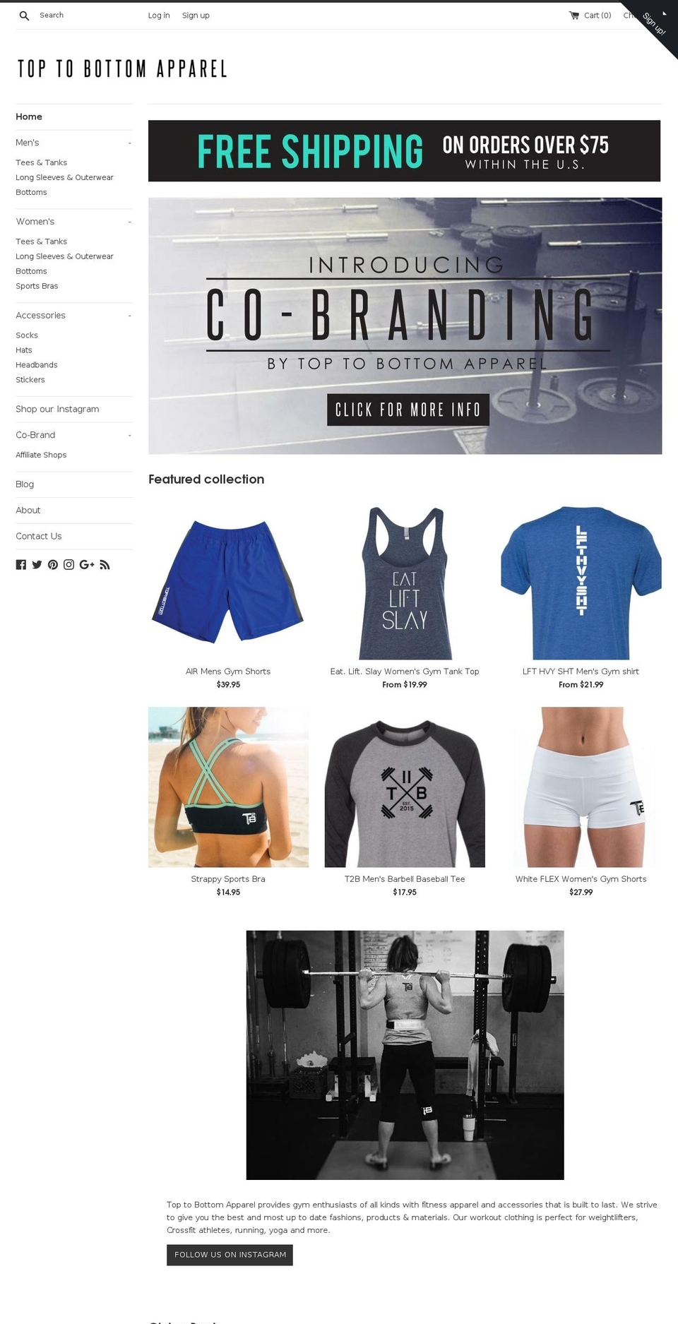 toptobottomapparel.com shopify website screenshot