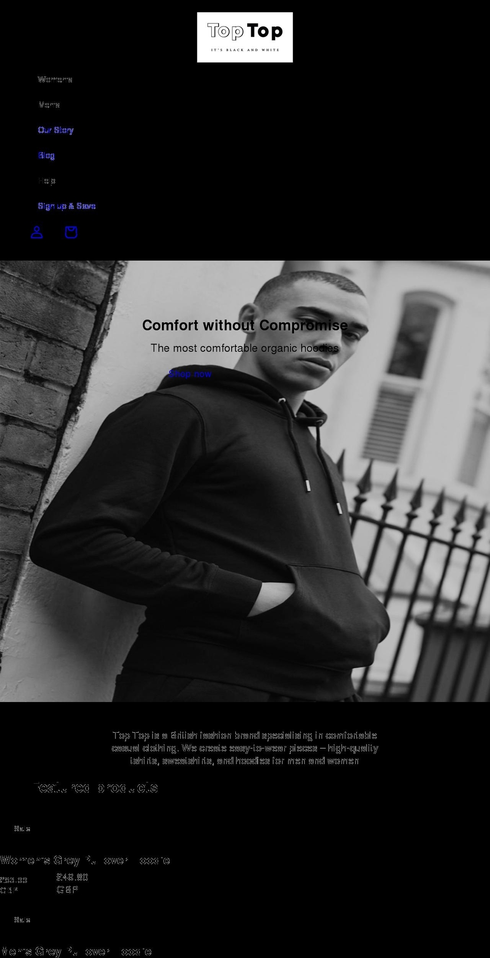 toptop.uk shopify website screenshot