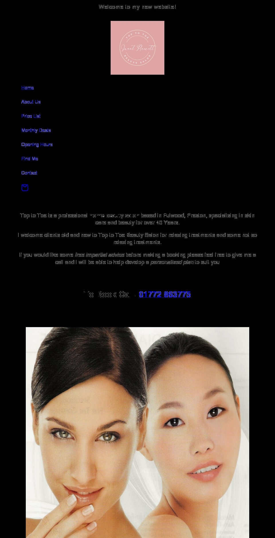 toptotoebeauty.co.uk shopify website screenshot