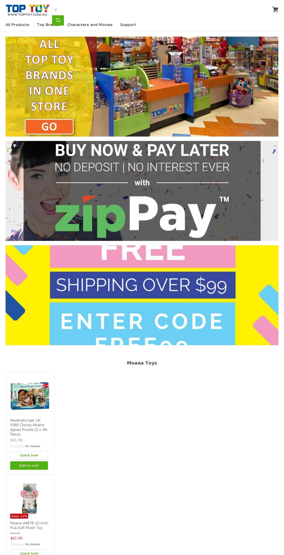toptoy.com.au shopify website screenshot