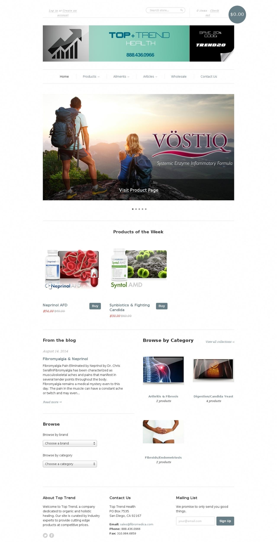 toptrendhealth.com shopify website screenshot