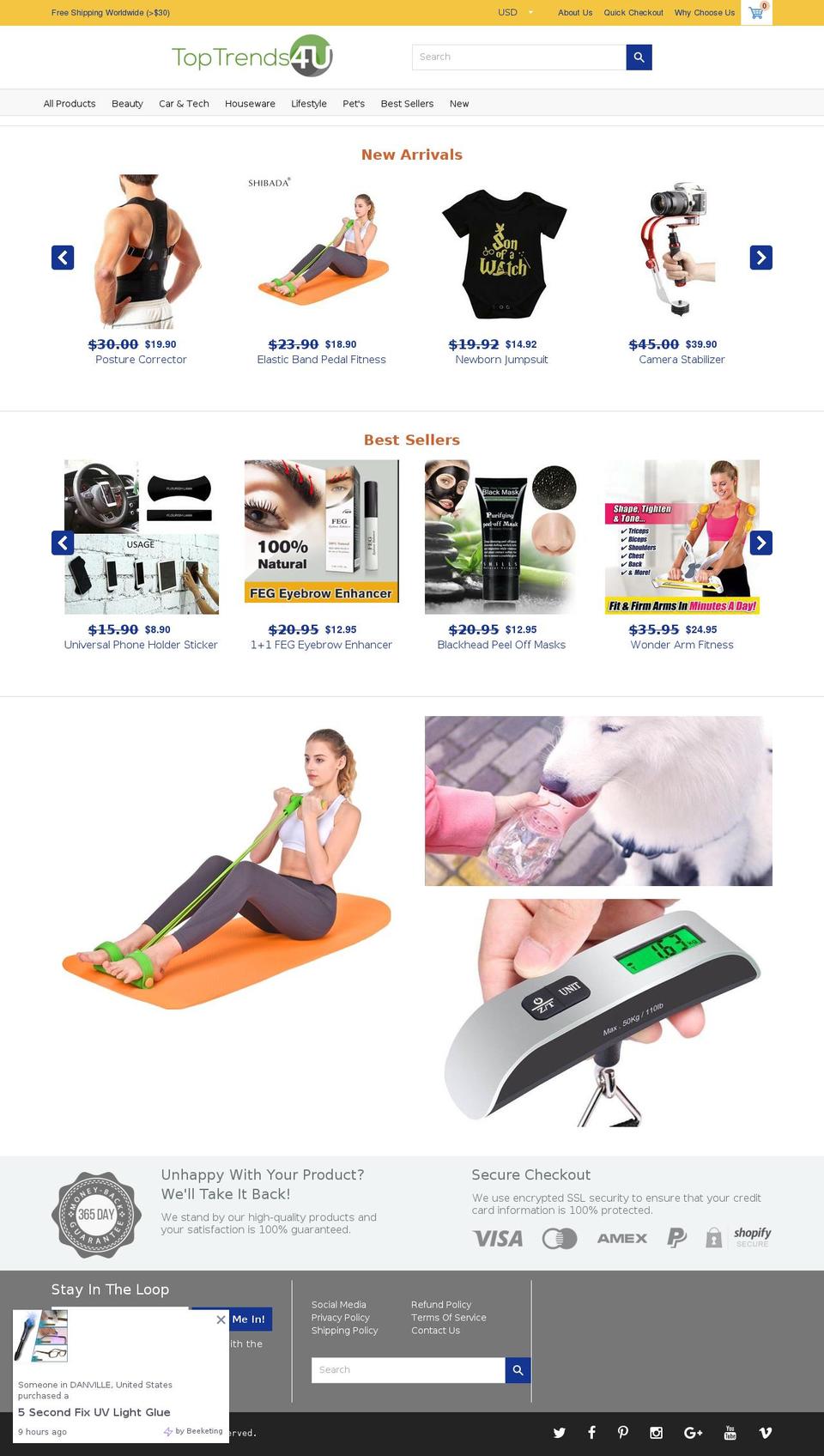 toptrends4u.com — Shopify storefront screenshot