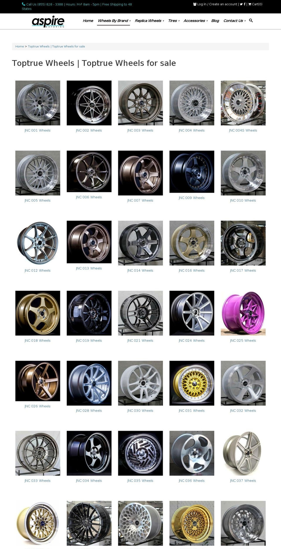 toptruewheels.com shopify website screenshot