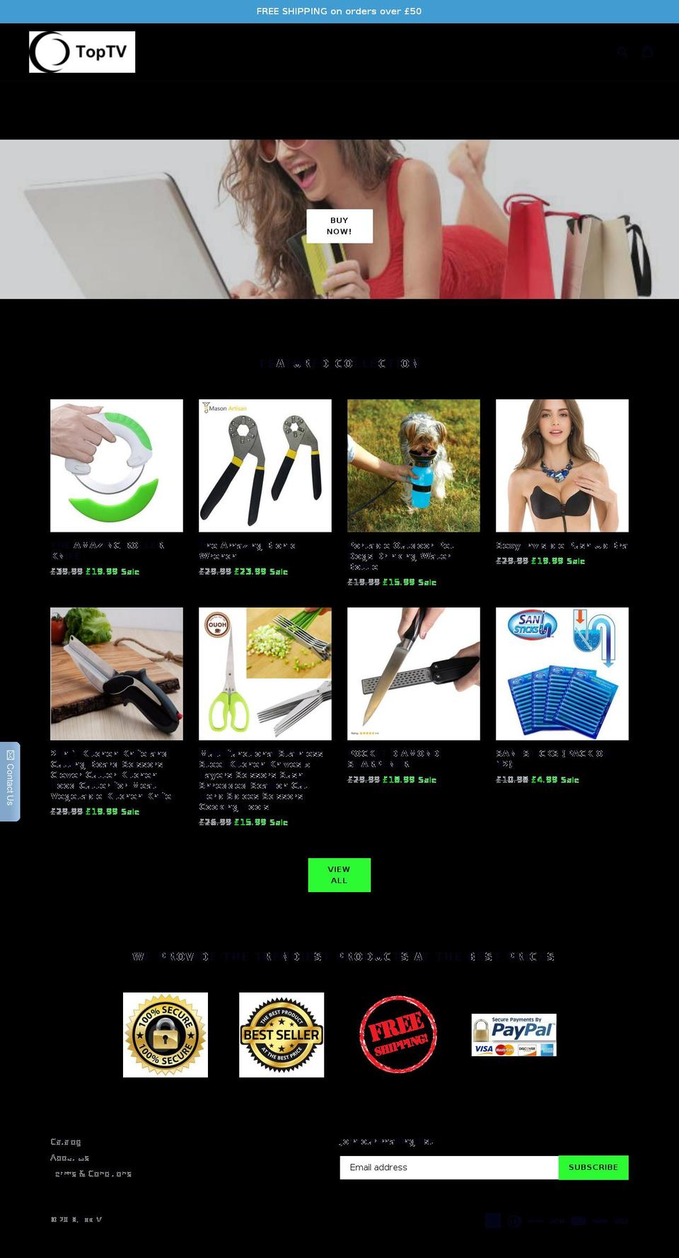 toptv.store shopify website screenshot