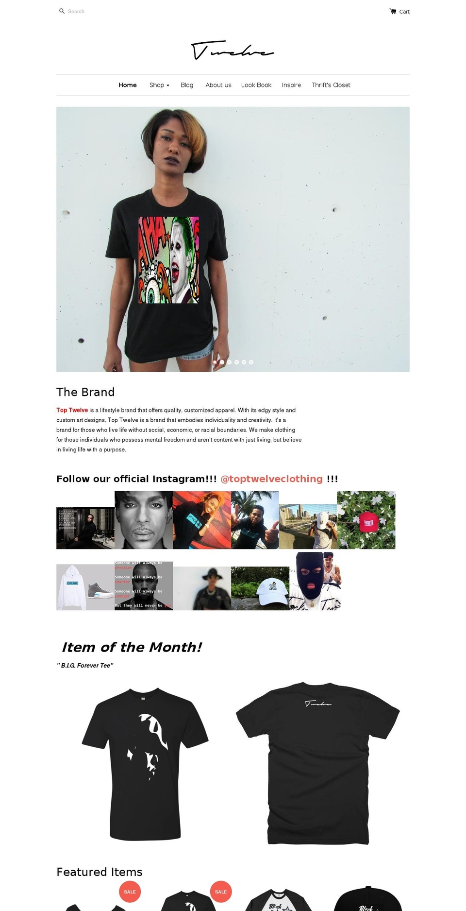 toptwelveclothing.com shopify website screenshot