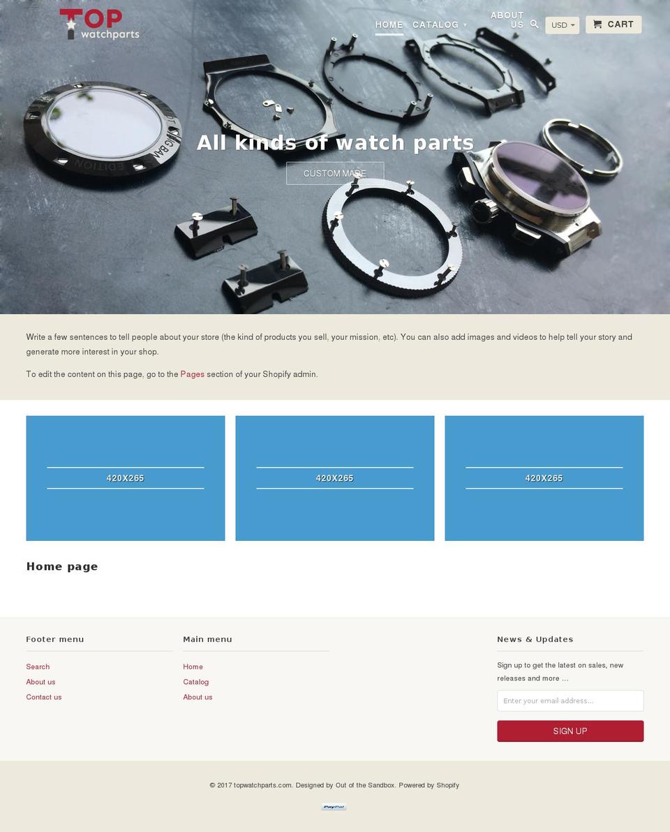 topwatchparts.com shopify website screenshot