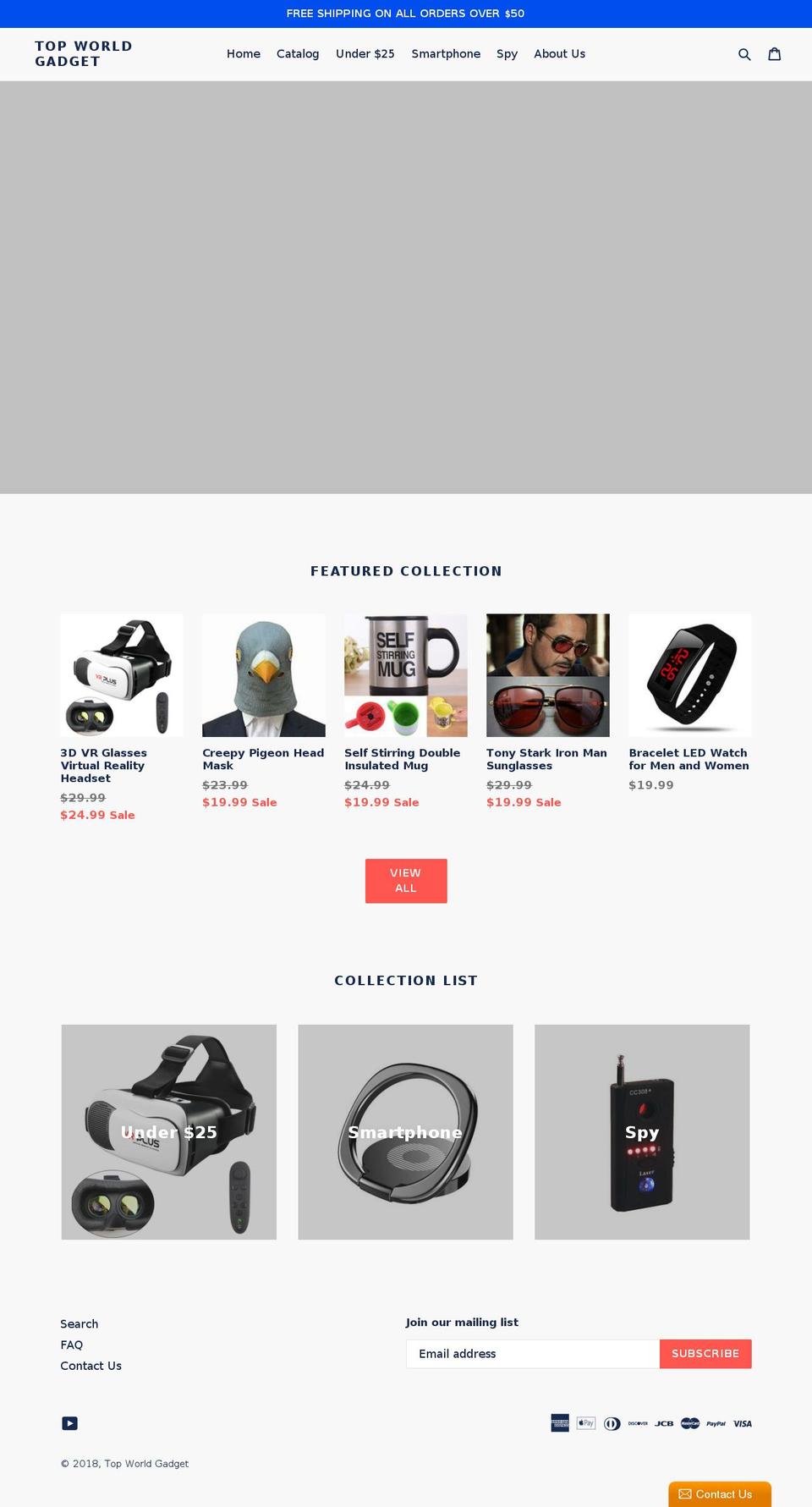 topworldgadget.com — Shopify storefront screenshot