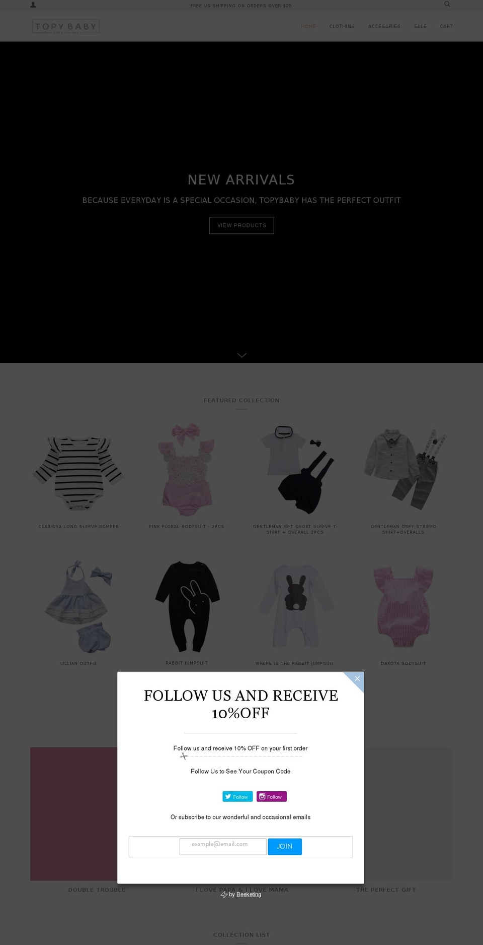 topybaby.com — Shopify storefront screenshot