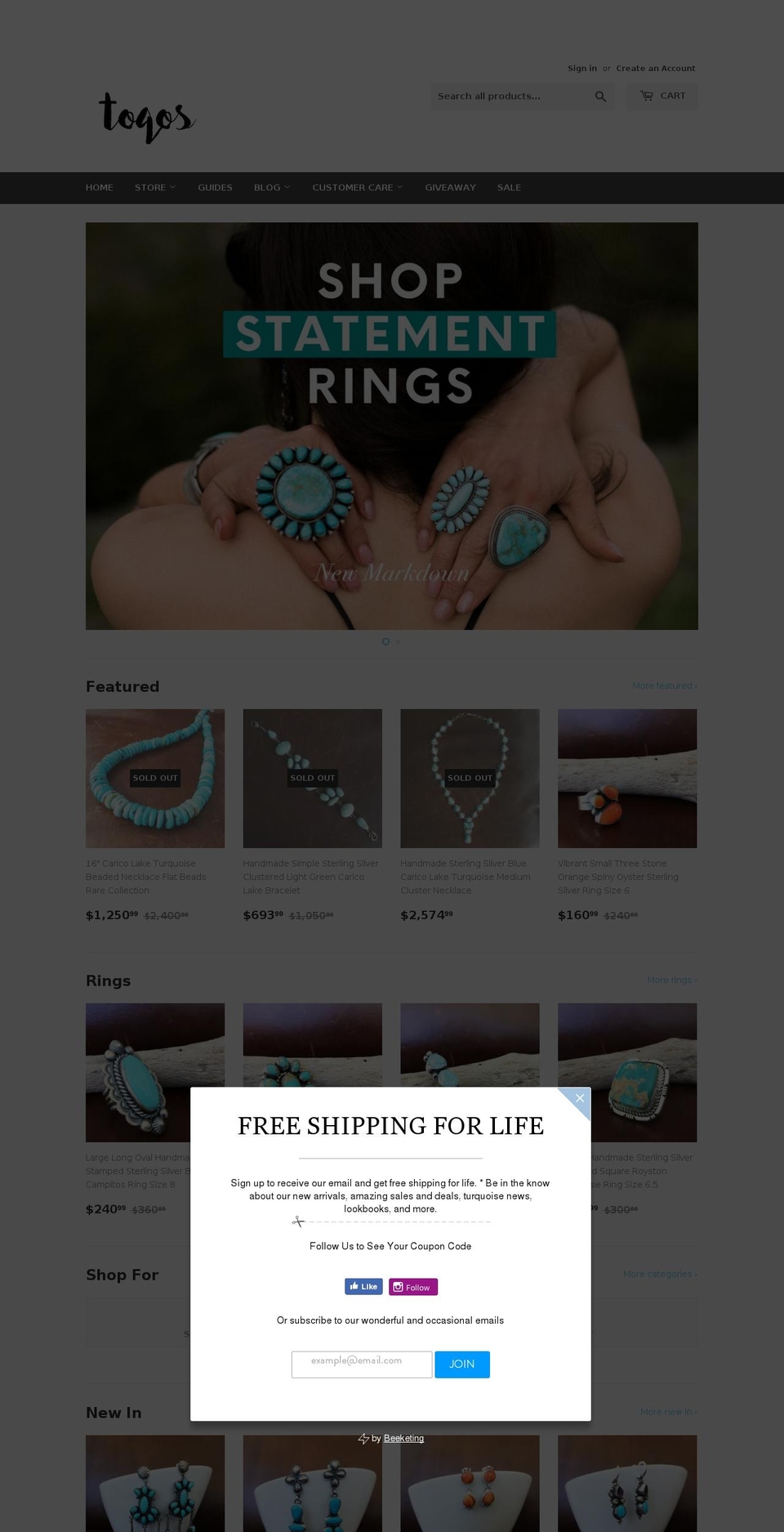 toqos.com shopify website screenshot