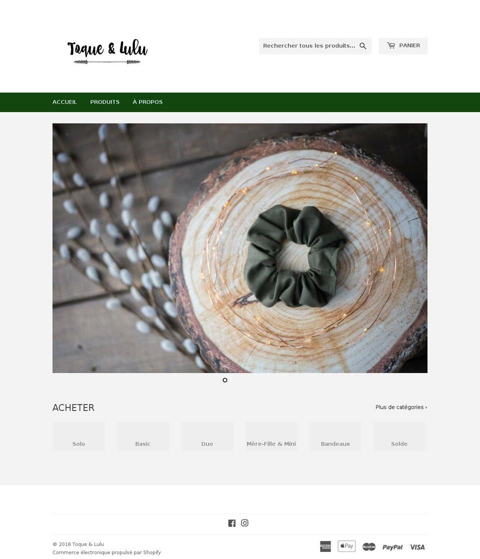 toqueetlulu.com — Shopify storefront screenshot