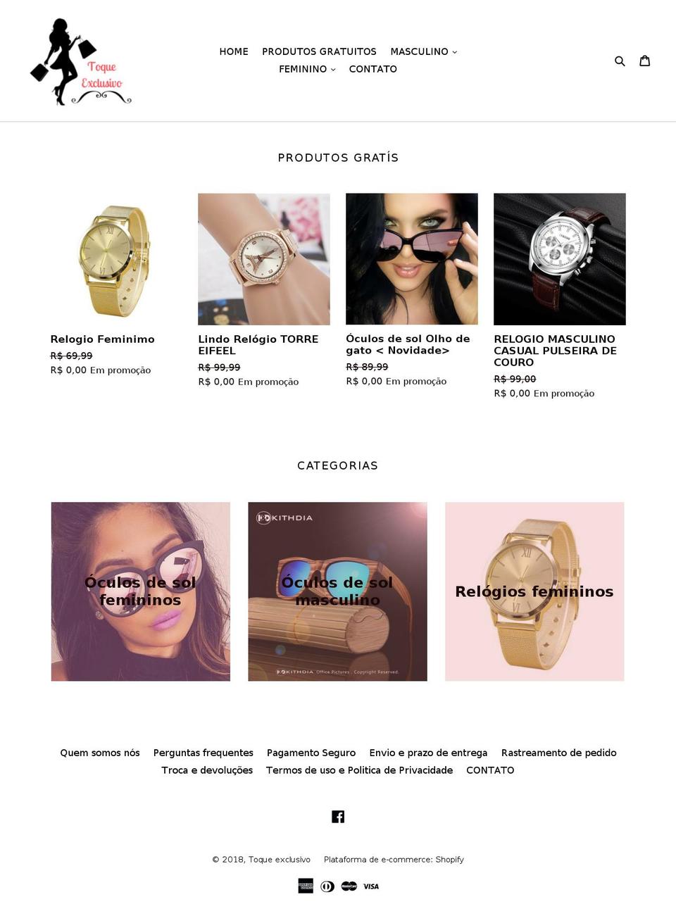 toqueexclusivo.com — Shopify storefront screenshot