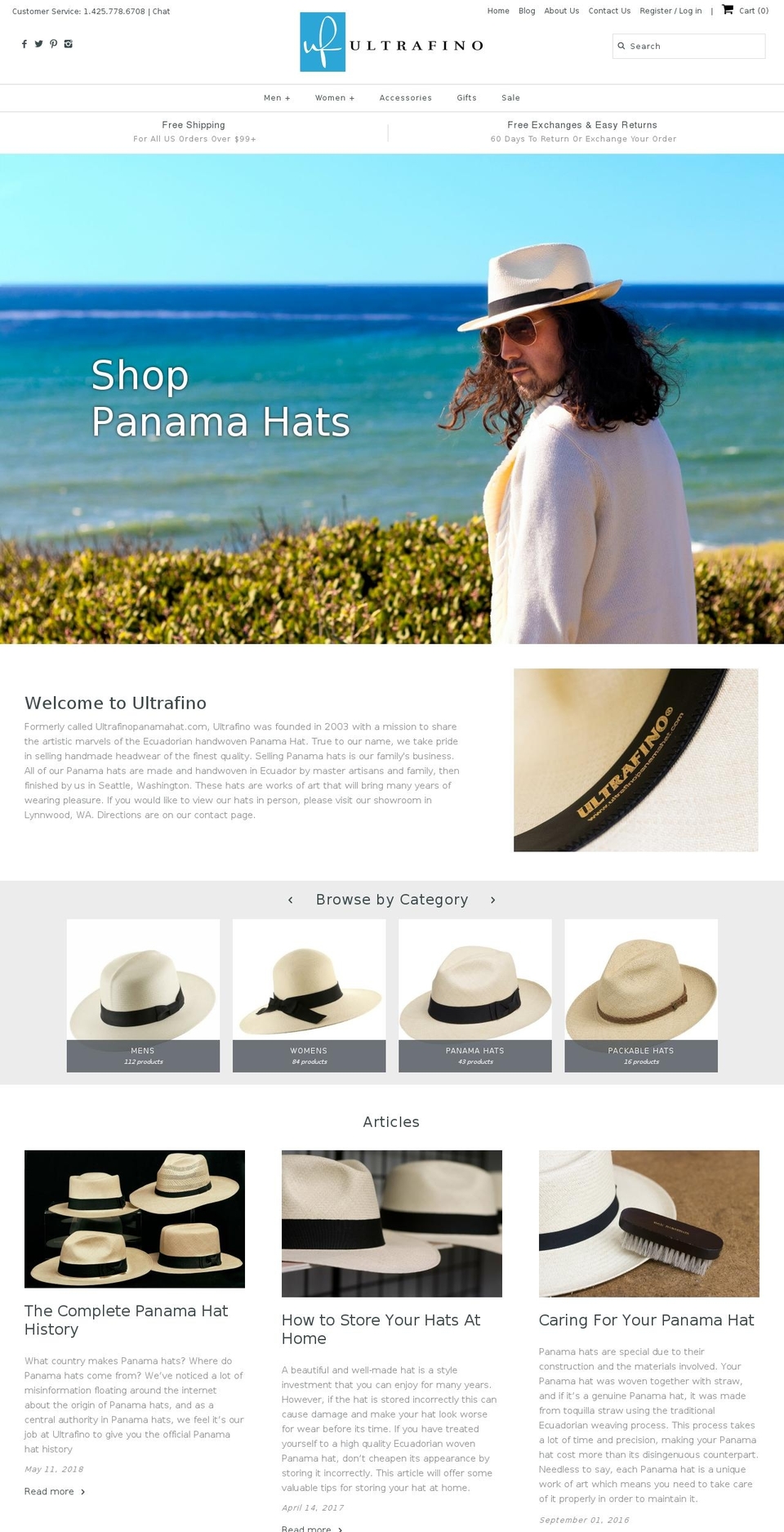 toquillapanamahats.com — Shopify storefront screenshot