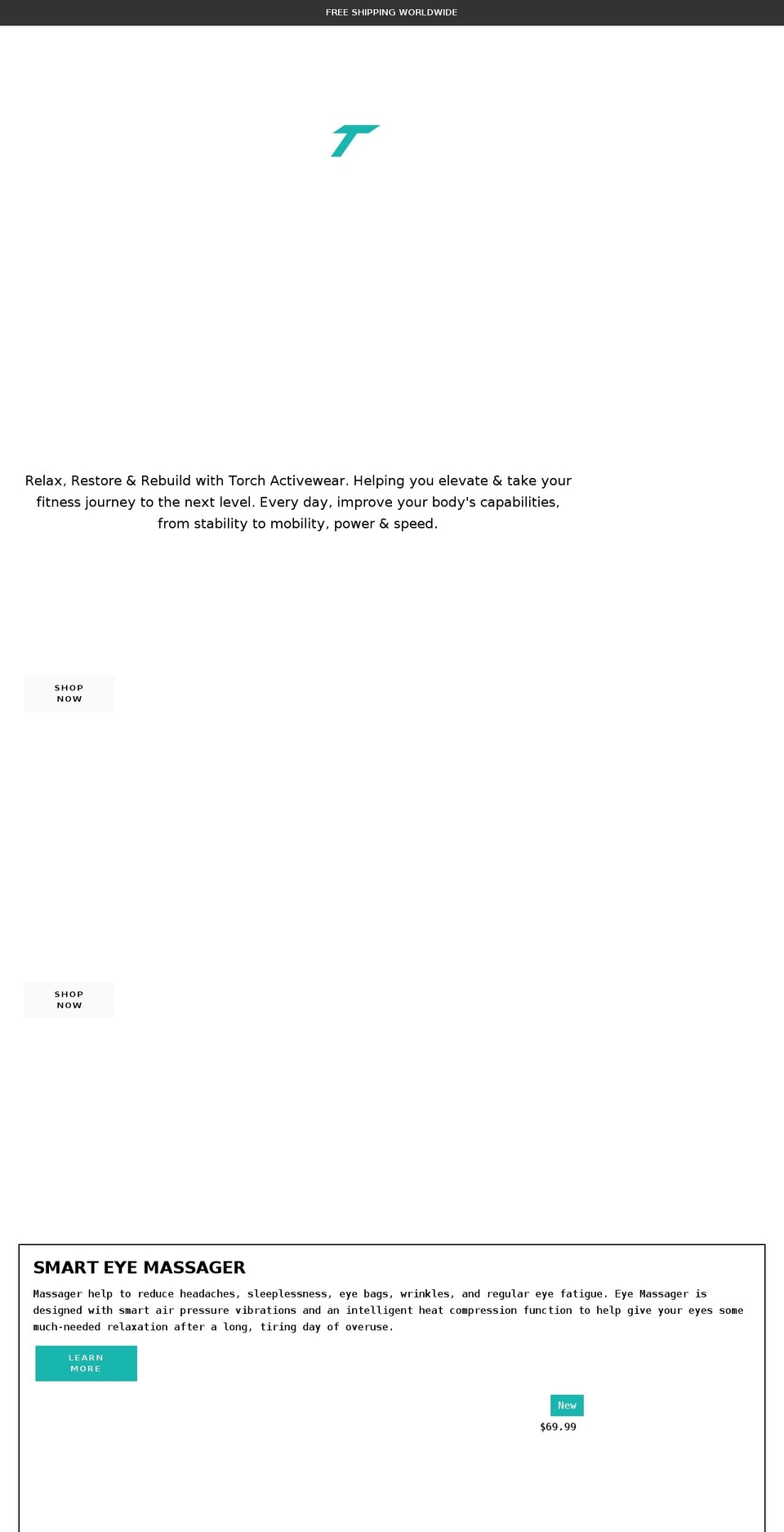 torchactivewear.com shopify website screenshot