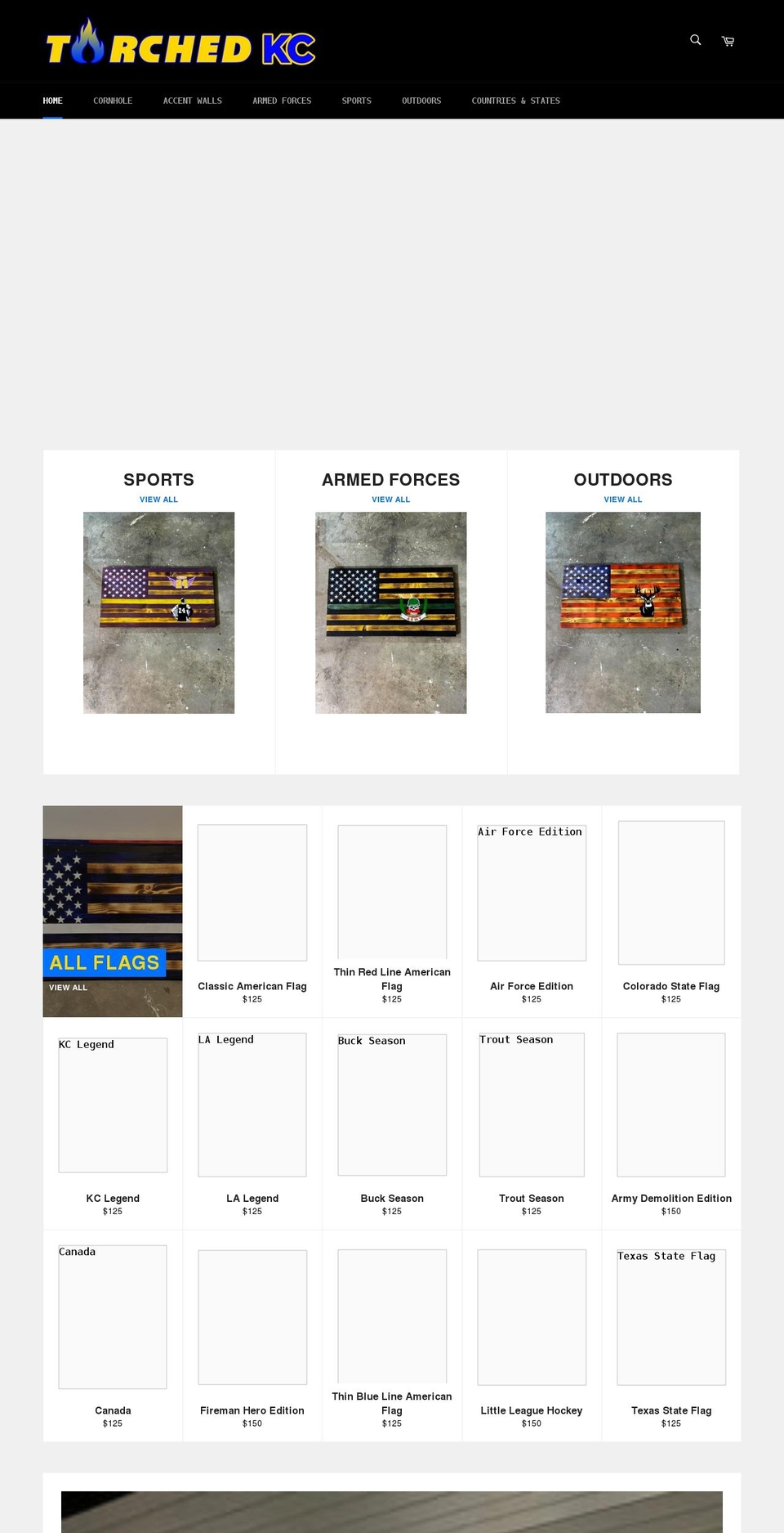 torchedkc.com shopify website screenshot