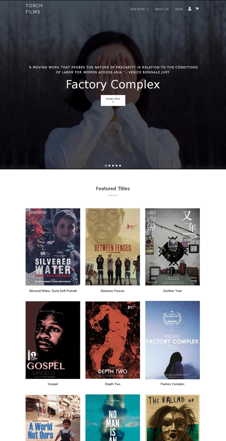 torchfilms.com shopify website screenshot
