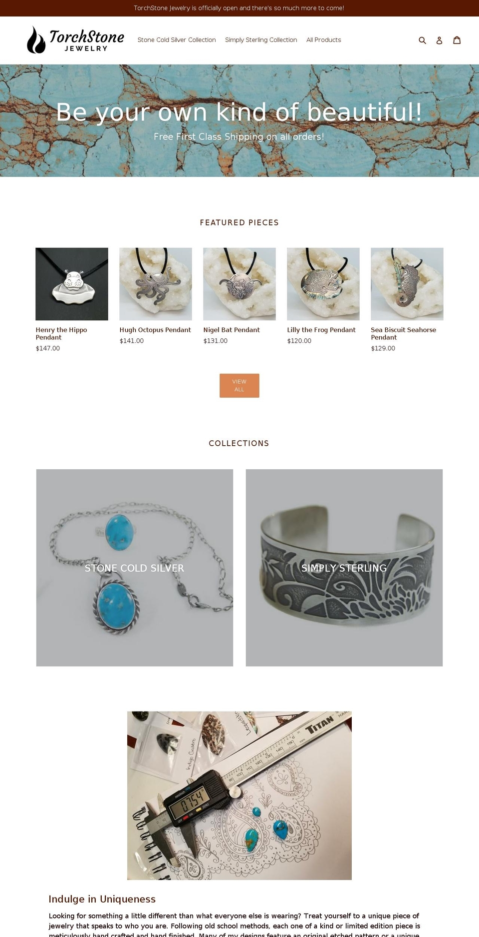 torchstonejewelry.com — Shopify storefront screenshot