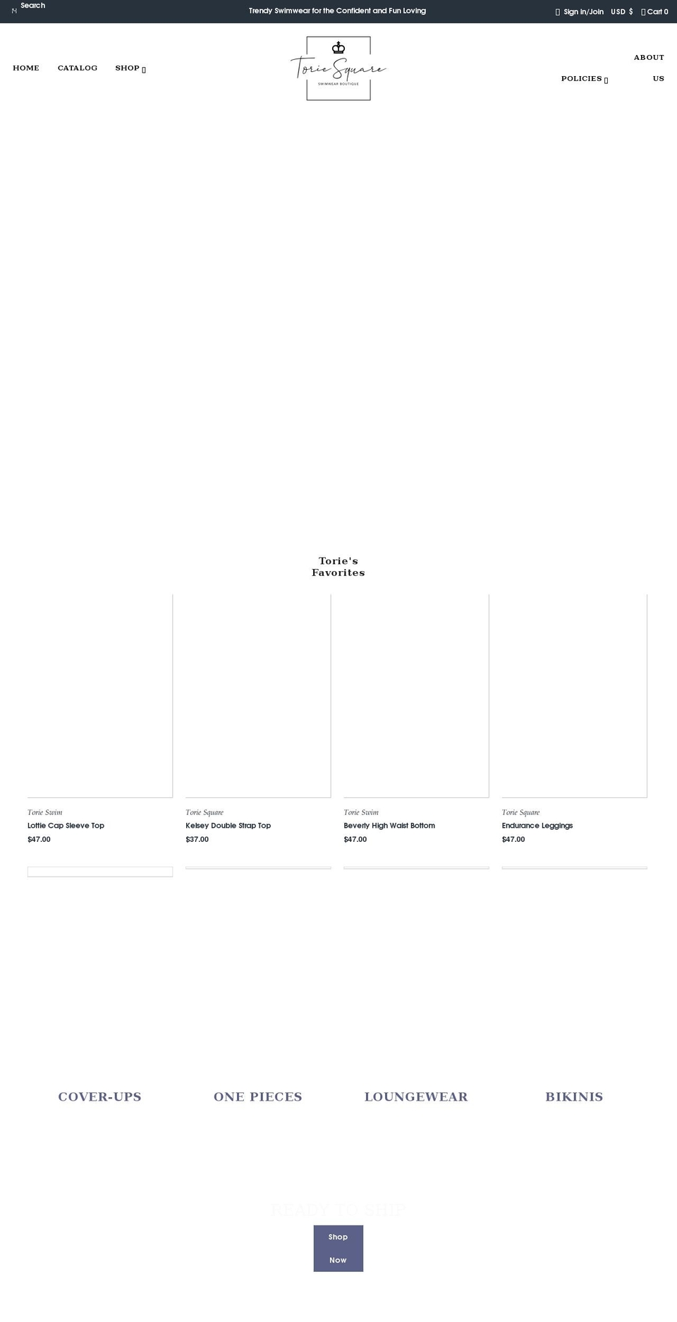 toriesquare.com shopify website screenshot