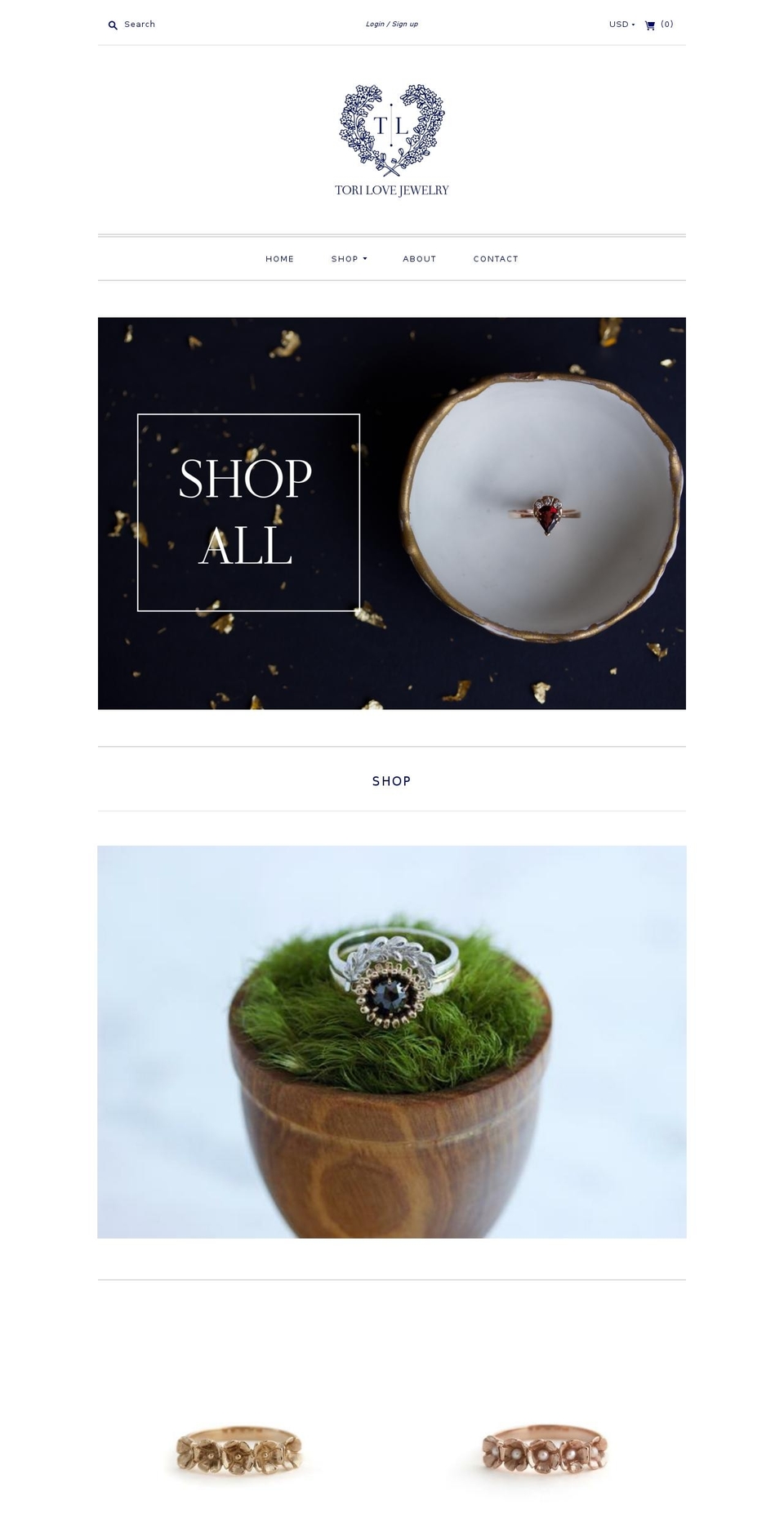 torilovejewelry.com shopify website screenshot