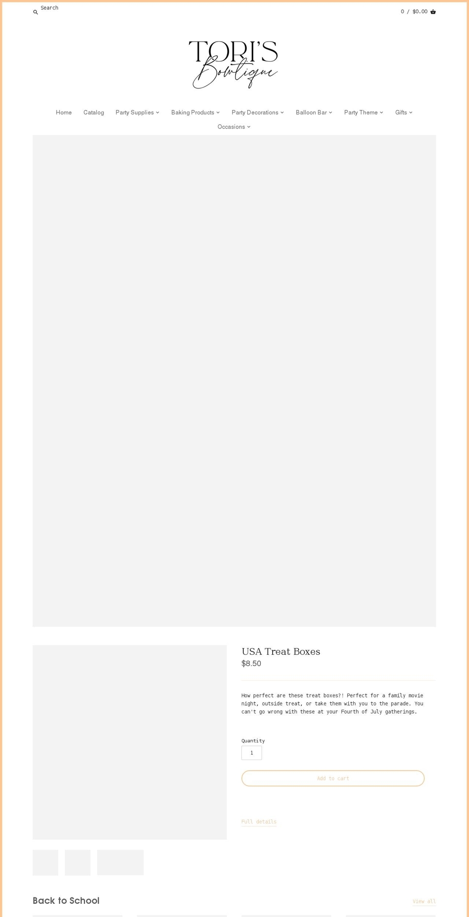 torisbowtique.com shopify website screenshot