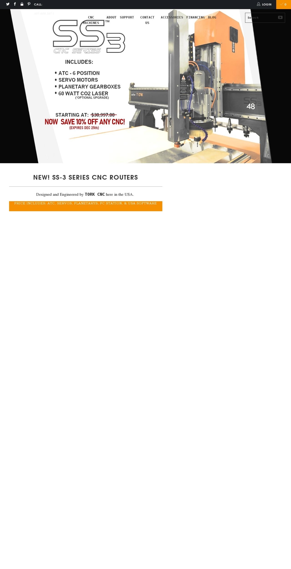 torkcnc.com shopify website screenshot