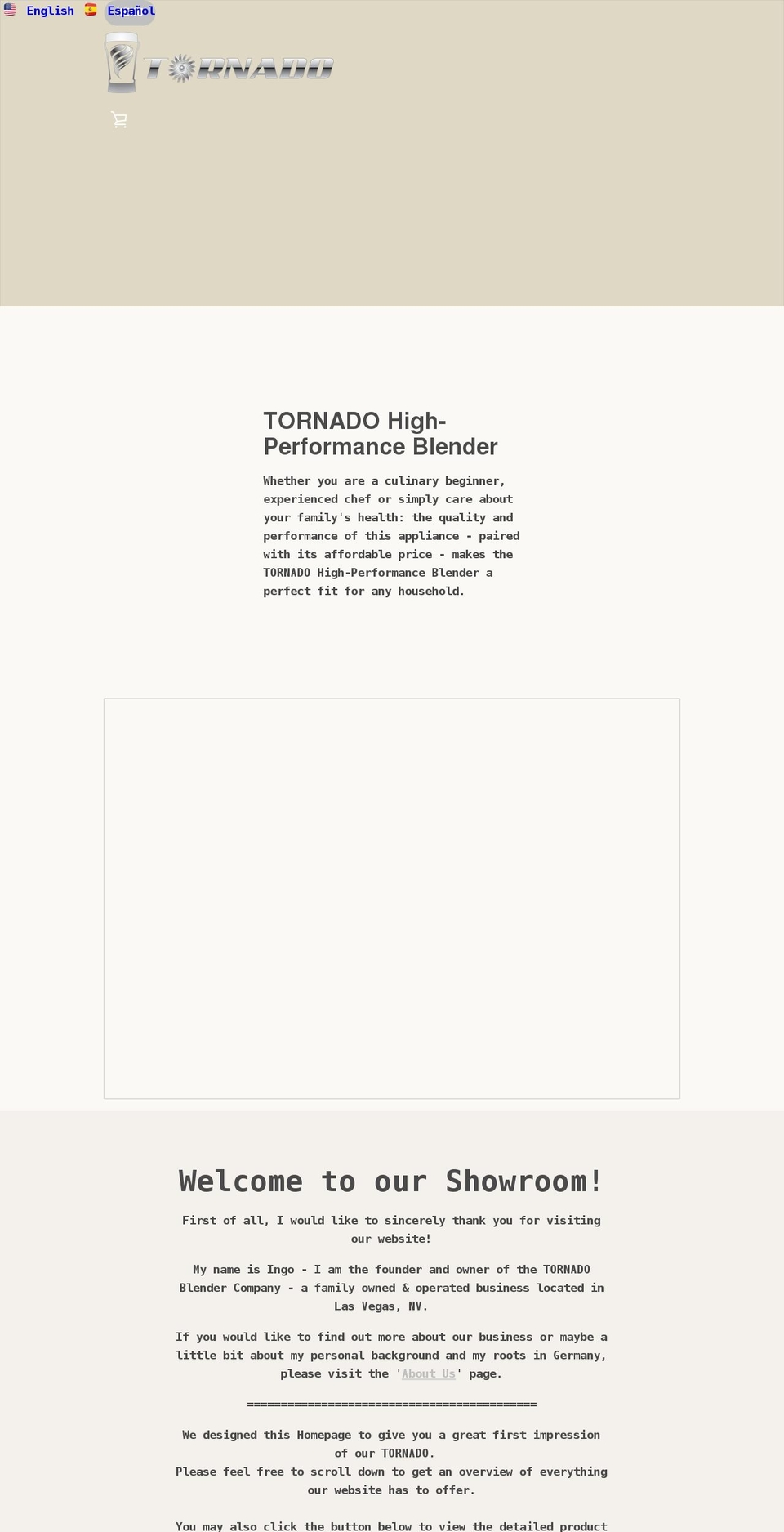 tornado-blender.com — Shopify storefront screenshot