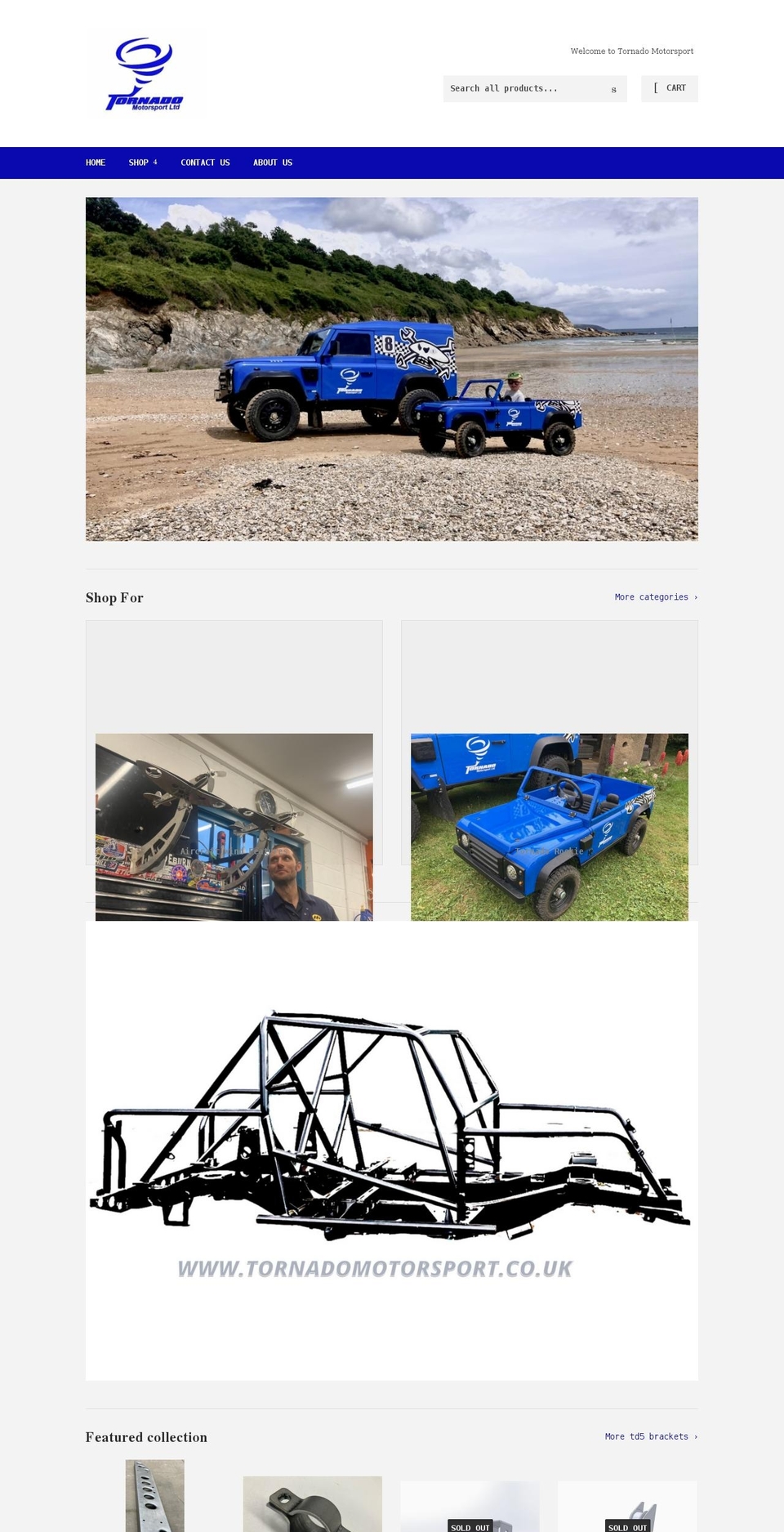 tornadomotorsport.co.uk shopify website screenshot