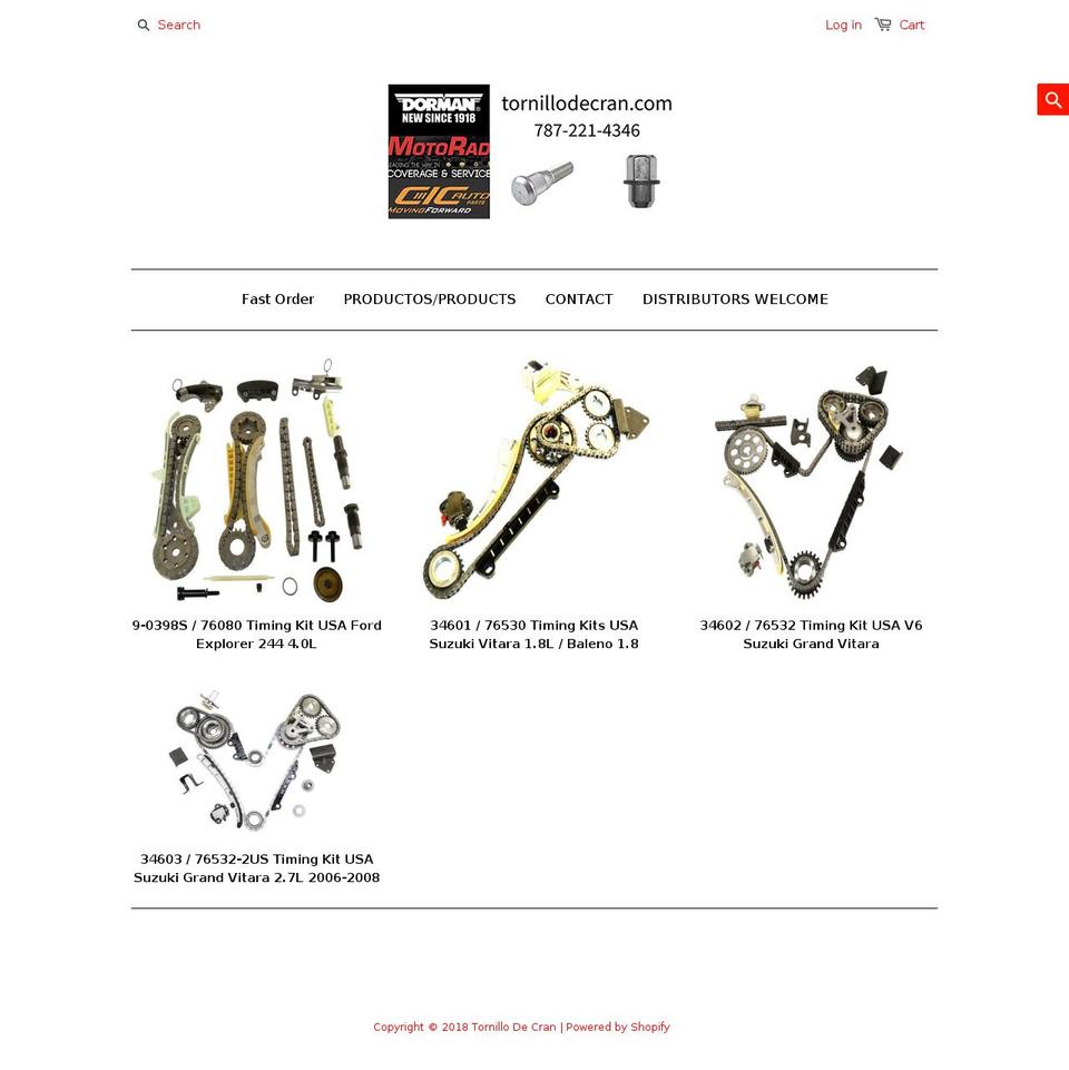 tornillodecrank.com — Shopify storefront screenshot