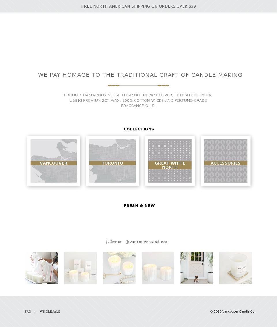 Vancouver Candle Co Shopify theme site example torontocandlecompany.com