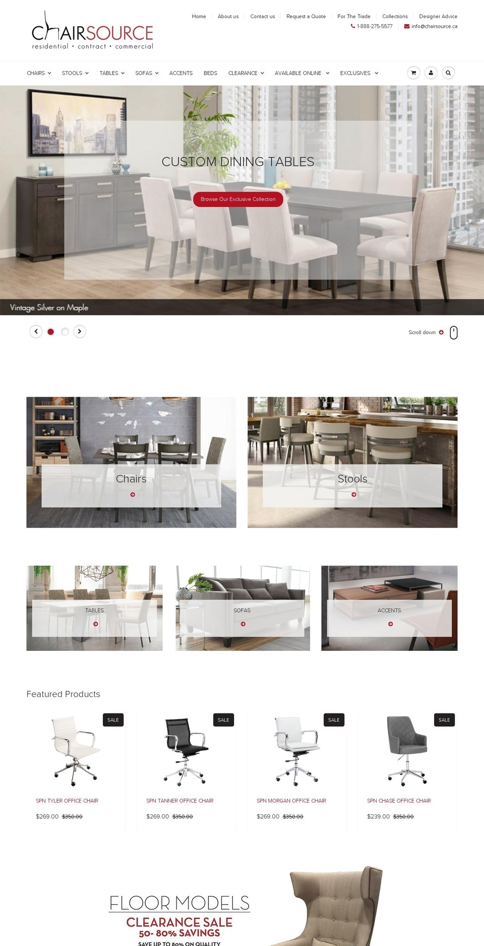 torontochairs.com shopify website screenshot