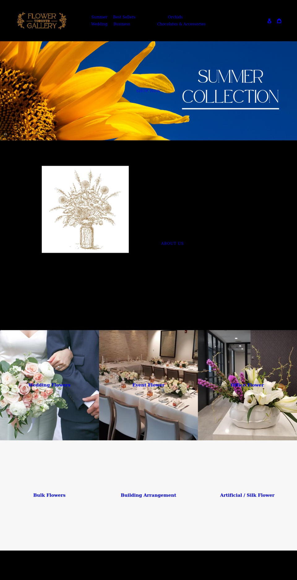 torontoflowergallery.com shopify website screenshot