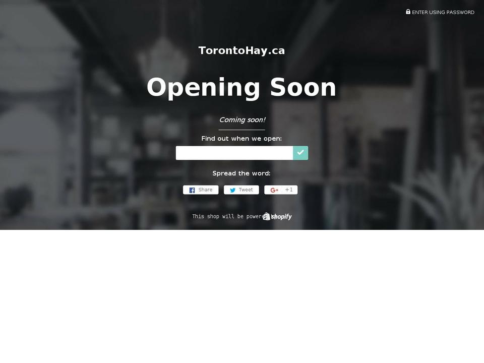 torontohay.ca shopify website screenshot