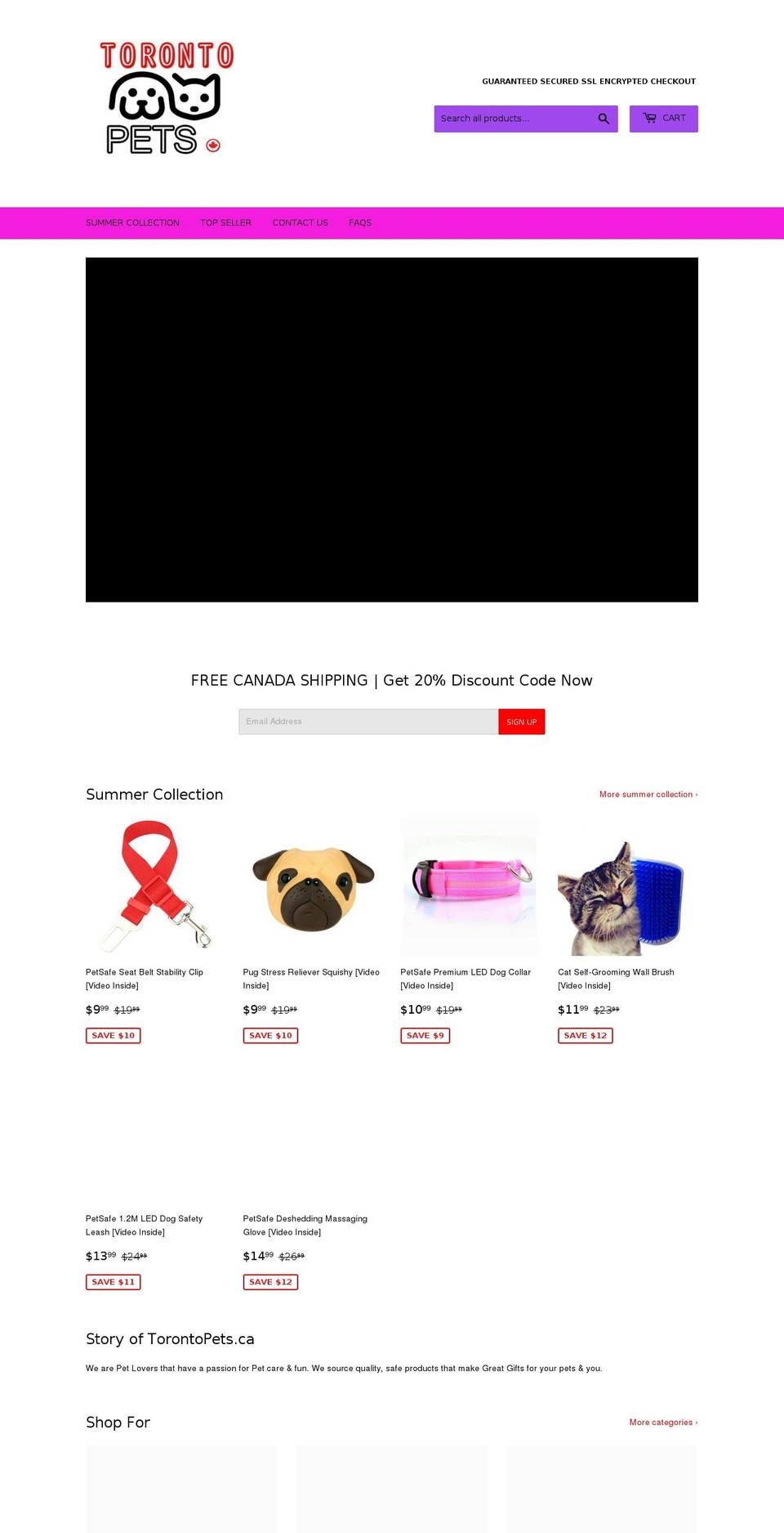 torontopets.ca shopify website screenshot