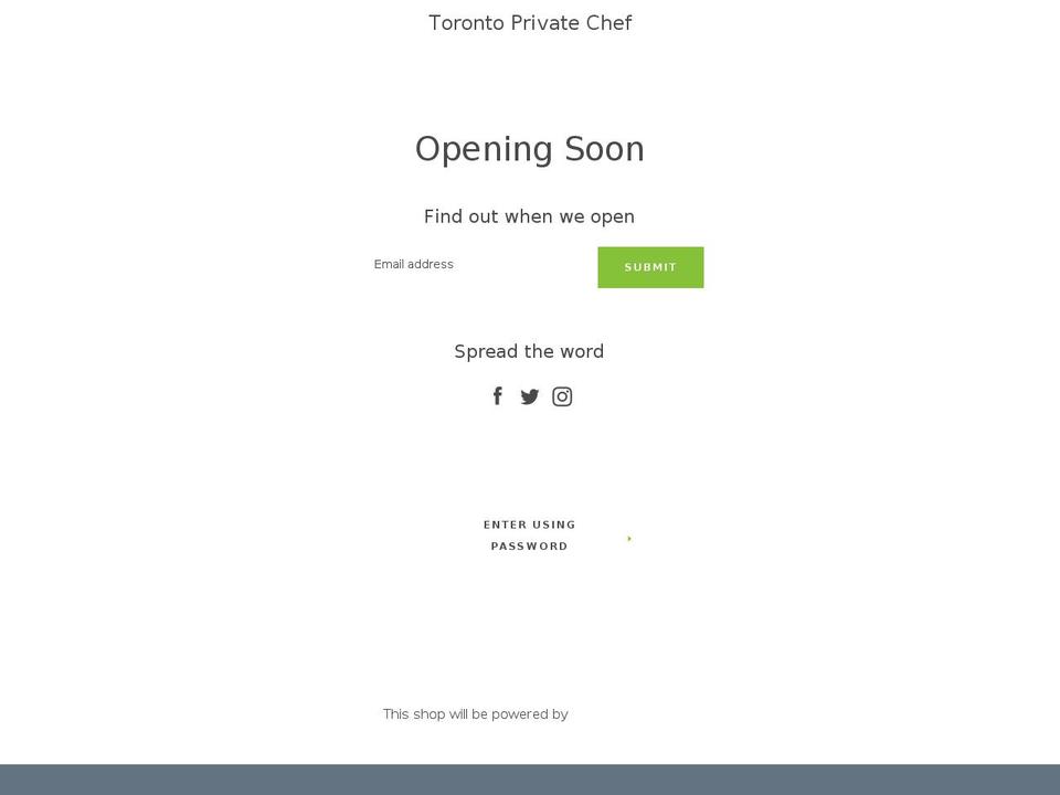 torontoprivatechef.com — Shopify storefront screenshot