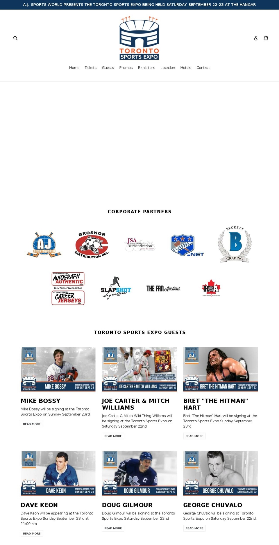 torontosportexpo.com — Shopify storefront screenshot
